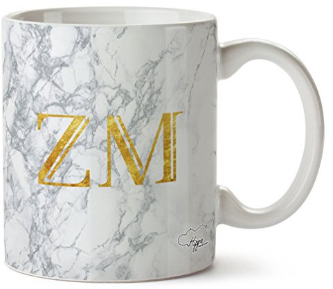 Hippowarehouse Personalised Grey Marble Name Printed Mug Cup Ceramic 10oz