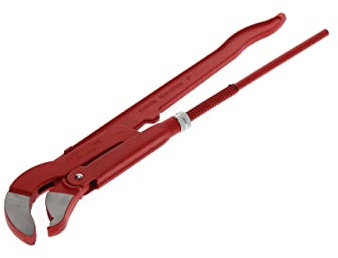 GEDORE red 45degree abgewinkelte Eck-Rohrzange, Spannweite 103 mm/3 Zoll, S-Maul, massiv, Zahnung versetzt, R27140030