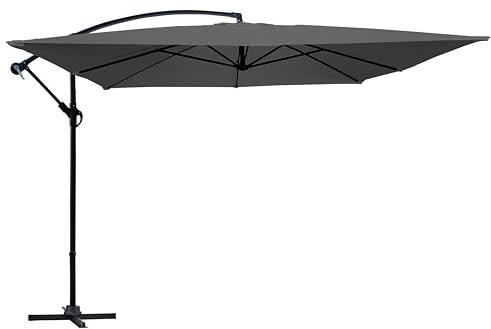 Oviala Parasol déporté 3x3m Aluminium Gris Anthracite