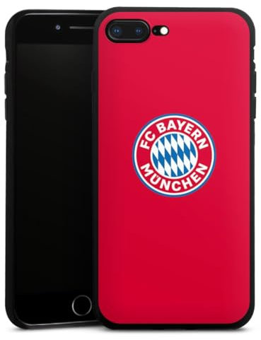 DeinDesign Silikon Hülle kompatibel mit Apple iPhone 8 Plus Case schwarz Handyhülle FC Bayern München FCB Logo