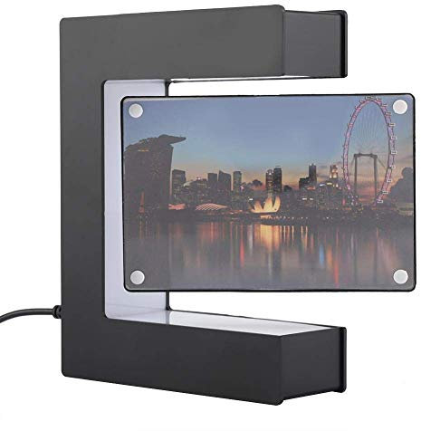 Haofy Magnetschwebebahn Foto Rahmen, Kreative Antischwerkraft Bilderrahmen mit LED Beleuchtet, Magnetisch Fotorahmen für Home Fashion Crafts Urlaub Geschenke, Schwebender