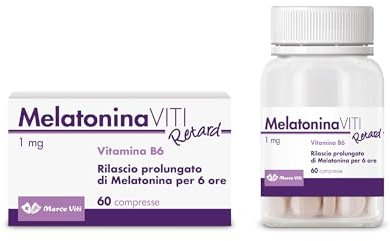 Melatonina Viti Retard - Integratore per il Sonno, Confezione da 60 Compresse, con Melatonina e Vitamina B6, Migliora la Qualità del Sonno