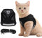 Anlitent Soft No Pull Safety Dog Harness and Lead Set,No Choke Puppy Vest Harnesses for Small Dogs Adjustable Quick Control Dog Vest Lightweight Summer Black Tea Cup Dogs