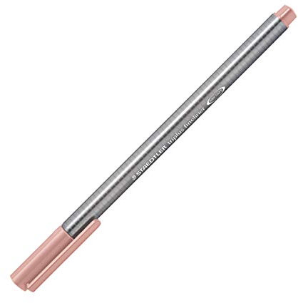 STAEDTLER 334-26 Fineliner triplus (ergonomische Dreikantform, hohe Qualität, superfeine Spitze, Linienbreite 0,3 mm, Set mit 10 Stück) altrosa
