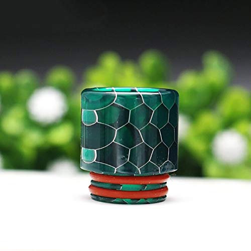 Resin Vape Mundstück Wild Cobra Drip Tip für E-Zigarette 810 Gewinde RTA Zerstäuber für SMOK TFV12 Prince Frei von Tabak und Nikotin (Color : Green)