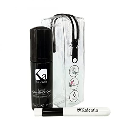 KALENTIN | Kit Vegano Mousse Extension Ciglia + Pennello | Cleasing Foam + Brush 50Ml