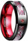 Vakki 8mm Keltischer Drachen Ring mit Zirkon und Kohlefaser Schwarz Rot Wolframcarbid Ring für Herren Jubiläumsring Größe 63.4(20.2)