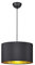lightling Pendelleuchte Benny mit Stoffschirm schwarz matt und Innenseite in Farbe Gold. exkl. 1 x E27 (max. 60W). Höhe: 150 cm. Durchmesser: 40 cm