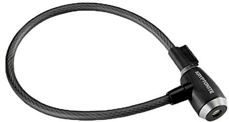 Kryptonite 2' Key Cable Bike Lock, Black, 12mm x 65cm, Key Unlock, Coated Steel, Outdoor Sports Equipment