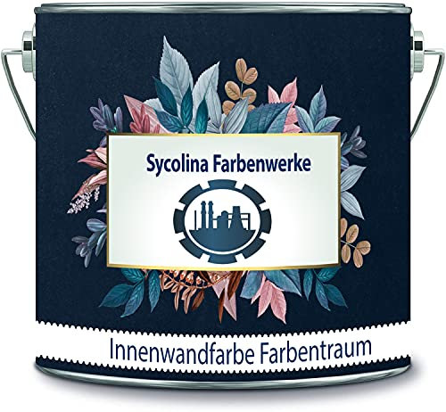 Sycolina Farbenwerke Pintura de pared para interior (1 litro), color azul y verde