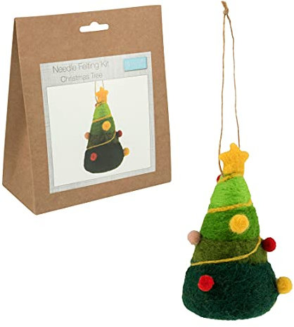 Trimits Christmas Needle Felting Craft Kit, Christmas Tree,7 x 11cm (2.7 x 4.3in)