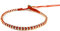 Bracciale in cotone cerato e pepite di metallo - allungabile colore Rosso