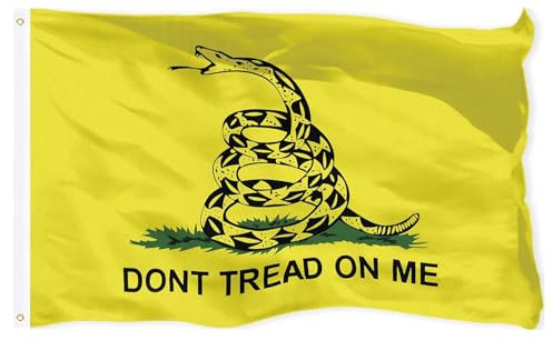 Dont Tread On Me Flagge, 7,6 x 12,7 cm, doppelseitig, strapazierfähig, 3-lagig, Gadsden-Flaggen, Banner – Libertarische Flagge mit lebendiger, leistungsstarker Schlange – mit 2 Ösen