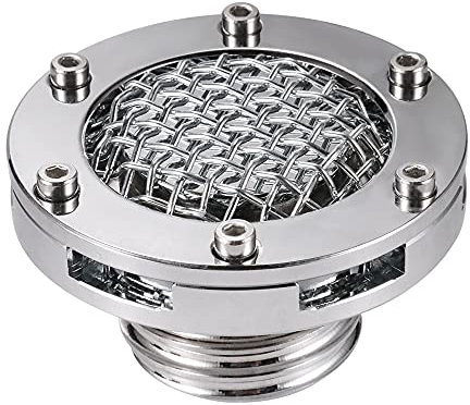 Motorrad CNC Tankdeckel Abdeckung für Harley Dyna Breakout Road King Forty Eight Softail Sportster 883 1200 Touring (Chrom)