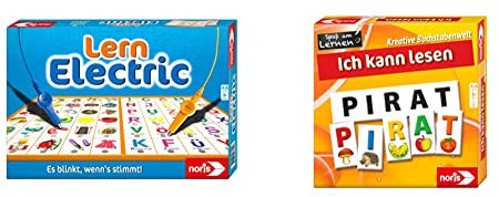 Noris 606013711 Lern Electric Der Lernspiel-Klassiker was passt zusammen, ab 6 Jahren & 608985767 Spaß am Lernen, Ich kann lesen mit Hilfe der Anlaut-Methode, ab 5 Jahren
