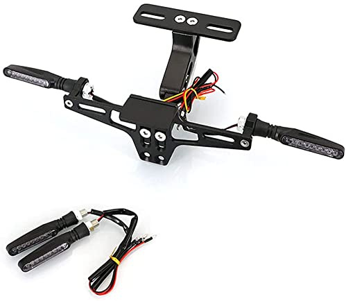 BVDOUE Motociclo CNC Supporto per Targa Portatarga con Luce A LED Luce per Motocicletta Porta Targa, per Ducati Monster 620/696/796/821/1200 DIAVEL Regolabile Accessori