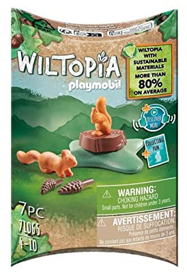 PLAYMOBIL WILTOPIA 71065 Eichhörnchen aus nachhaltigem Material inklusive vielen Zubehör und Tier-Sammelkarte mit QR-Code und spannenden Audio-Content, ab 4 Jahren