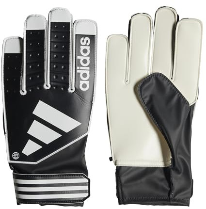adidas Unisex Goalkeeper Gloves (W/O Fingersave) Tiro Club Goalkeeper Gloves, Black/White/Black, HN5610, 8