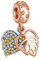 Annmors Charm Rosegold Heart Leaf Dangle Charm Anhänger 925 Sterling Silber Pendant Bead with Cubic Zirconioa für Chamilia und europäische Armbänder und Halskette