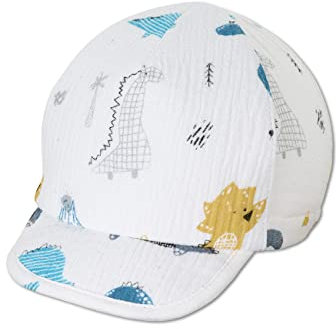 Sterntaler Baby Jungen Schirmmütze Baby Schirmmütze Dinosaurier - Schirmmütze Baby, Baby Mützen - aus Baumwolle - beige, 47