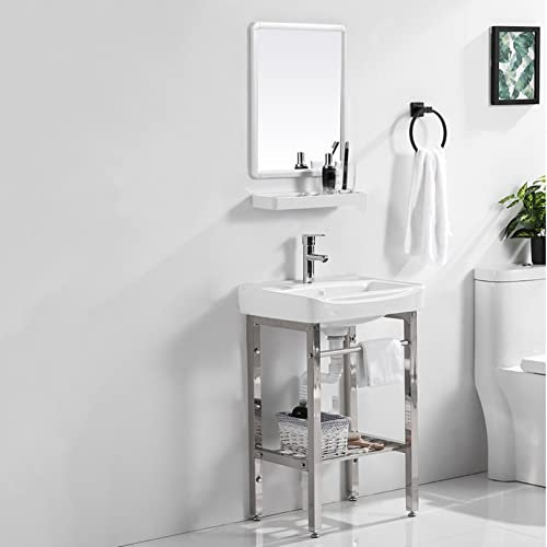 Waschbecken Waschtisch aus Keramik Handwaschbecken Spülbecken Küchenspüle Waschschale Freistehend Waschplatz Keramikwaschbecken Becken Kitchen Sink Waschtischunterschrank Spültisch Standwaschbecken