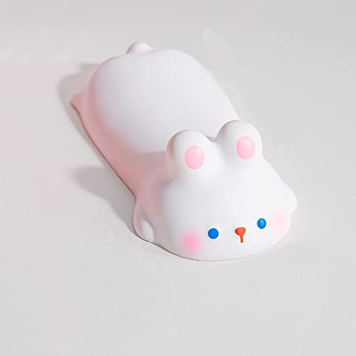 Repose-poignet ergonomique kawaii pour souris, clavier et bureau - Tapis de souris en polyuréthane à reprise lente, design lapin blanc - Accessoire de bureau confortable