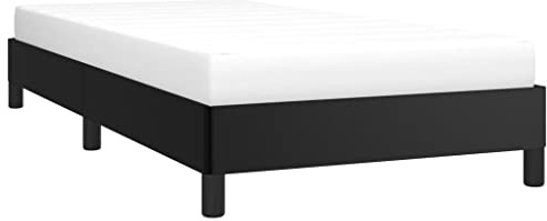 vidaXL Polsterbett Bett Kunstlederbett Einzelbett Bettgestell Bettrahmen Lattenrost Schlafzimmerbett Schlafzimmermöbel Schwarz 90x200cm Kunstleder