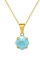 Bellitia Jewelry Kette Damen Halskette mit Geburtsstein, Anhänger Halskette mit Aquamalin Quadratschliff Edelstein in 925 Sterling Silber Vergoldet, Frauen Mädchen Schmuck