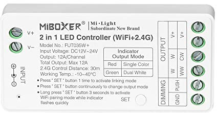 LGIDTECH FUT035W+ 2 in 1 LED Strip Controller WiFi+2.4G, Smartphone APP Control direttamente, compatibile con Amazon Echo Alexa Google Home Voice Control