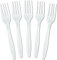 Pack of 100 White Economy Forks Cutlery, Reusable Microwave- Safe Table Fork, 6 Long Ideal for Birthday, Parties, Wedding, Camping and Daily Use White Forks (100) Pcs