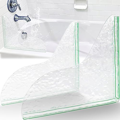 JEXFUN 2 Stück Dusch-Spritzschutz, verdickter Acryl-Dusch-Wasserschutz, Wasserwellen-Spritzschutz, um Wasser in der Dusche zu halten, Duscheck-Wasserschutz für Badewanne, Küche, Waschbecken