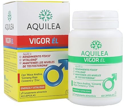 AQUILEA | Vigor ÉL | 60 cápsulas | Apoyo Hombre Energía y Vitalidad | Ginseng Rojo Coreano y Maca Andina y Zinc |Testosterona | Rendimiento físico