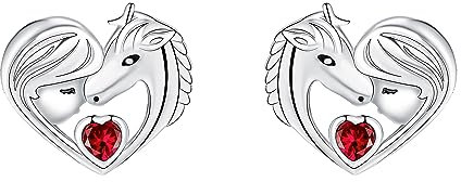 J.MUEN Mädchen Pferde Ohrstecker 925 Sterling Silber Ohrringe Schmuck Ohrstecker für Kinder Damen Mädchen