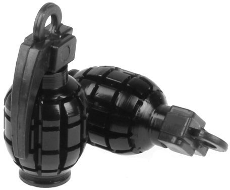 2 stücke Fahrrad Metall Granate geformt Fahrrad Radfahren Reifen Ventil Staubkappe Abdeckung - Schwarz