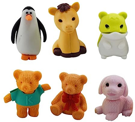 BCOATH Mini-Radiergummis mit Tiermotiv 30er-Pack Puzzle-Radiergummis für Jungen und Mädchen neuartige Radiergummis mit realistischen Tieren