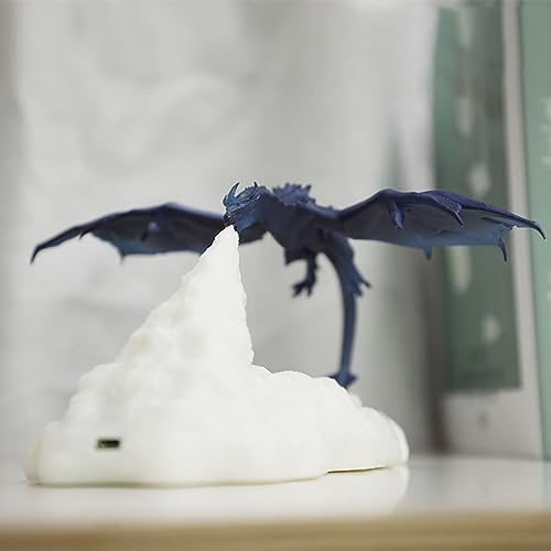 Ulalaza Feuerdrachenlampe, Eisdrachenlampe, 3D-Druck, Nachtlampe, Mondlampe mit USB-Geschenk, geeignet für die Dekoration von Schlafzimmer
