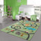 Teppich-Traum Teppich Kinderzimmer Kinderteppich rutschfest waschbar Spielteppich Safari Straße Autos Tiere grün 200 x 290 cm