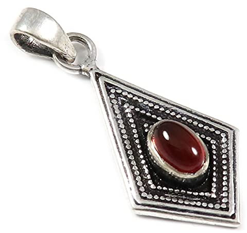 JEWELFORCE Carnelian Gemstone Jewelry 925 Sterling silver Pendant J-19E
