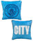 Character World Manchester City FC, offizielles blaues Kissen, superweich, beidseitig verwendbar, Fußballverein-Wappen-Design, perfekt für jedes Schlafzimmer, Sofa oder auf dem Bett, 40 x 40cm