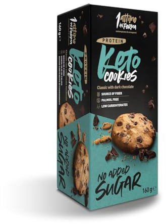1 Attimo in Forma | Biscotti Proteici Keto per Dieta Chetogenica Senza Zuccheri Aggiunti 160 gr - Basso Contenuto di Carboidrati, Ricco di Fibre, Snack Spuntino Colazione (1 Confezione, Classico)