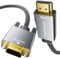 SWITCHFLUX HDMI to VGA Adapter Cable 6FT [Metal Case, Nylon Cable] 1080P@60Hz HDMI Male to VGA Male Uni-Directional Braided Cord for Computer, Laptop, Monitor, Roku, Xbox, Graphics Card More