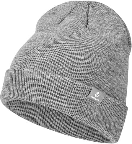 HAMUNI Beanie Mütze für Herren Damen Winter Warme Beanies Unisex Klassische Wintermützen Strickmütze Dehnbare Weiche Acryl Beanie Hat Vintage Einfarbig Strickmütze (Hellgrau)