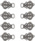 XCSJ Metall Miederhaken Dirndl, 8 Stück (4 Paar),Dirndl Knöpfe, Hübsche Miederhaken Miederösen Für Dirndl Tracht, Trachtenmode Trachtenrock, Mieder Coursage, 33x21mm (Grau)