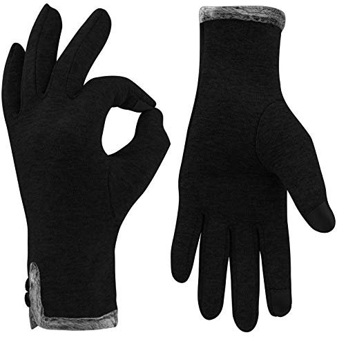 Alikiai Damen Winter Warm Touchscreen Handschuhe Touchscreen Damen Winterhandschuhe Frauen Dicke Warm Handschuhe Geschenk Weihnachten, Schwarz