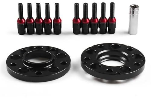 Spurverbreiterungen Für 5er 520i 525i 530i 545i 523i 550i 15mm 5x120mm 72,56mm Hubcentric Spurverbreiterungen M12x1, Konische Bolzen Auto-Rad-Distanzscheiben(Schwarz)