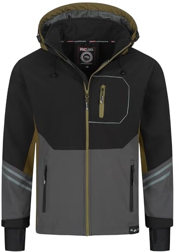 Rock Creek Softshelljacke Herren Outdoor Windbreaker H-344 Hellbraun 5XL | Wasserabweisende Übergangsbekleidung, funktionale Wanderjacke für Männer, Camping, Freizeit und wechselhaftes Wetter
