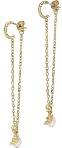 Emporio Armani Orecchini da donna in ottone con chiusura a perno, Tono oro