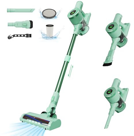 BUTY BULU Cordless Vacuum Cleaner, Stick Handheld 2200mAh Rechargeable Battery 30KPa Lightweight Small Vac Electirc Broom, 40Mins Runtime for Home Hard Floor Carpet Pet Hair Cleaning, LED Screen