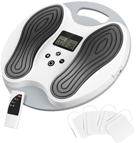 Durchblutungs-stimulator Beine,Wiederaufladbares EMS Fußmassagegerät,Elektrische Muskelstimulations-Fußmassagegerät mit 4 TENS-Elektrodenpads.EMS TENS Fussmassagegerät für Effektive Schmerzbehandlung