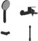 Villeroy & Boch Oasis Badewannenarmaturen-Set Aufputz (4 in 1 Bundle), Wannenarmatur inkl. Armatur, Handbrause, Handbrauseschlauch und Handbrausehalter, Matt Black